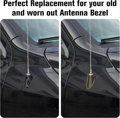 Radio Antenna Base Adapter Mount for 2009-2018 Dodge Ram 1500 2500 3500 4500 5500 Truck Accessories, Car Antenna Base Moulding Cover Trim, Radio Antenna Grommet Topper Bezel Replace 5064395AF, 2PCS in Kuwait