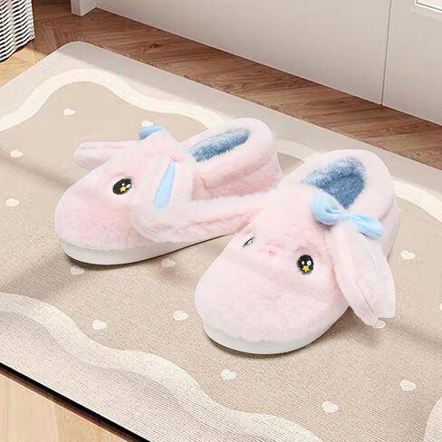 Bunny Slippers for Women Men Cute Plush Rabbit Fuzzy Slippers, Soft Fluffy Animal Winter Warm Indoor House Slippers Shoes in Saudi Arabia