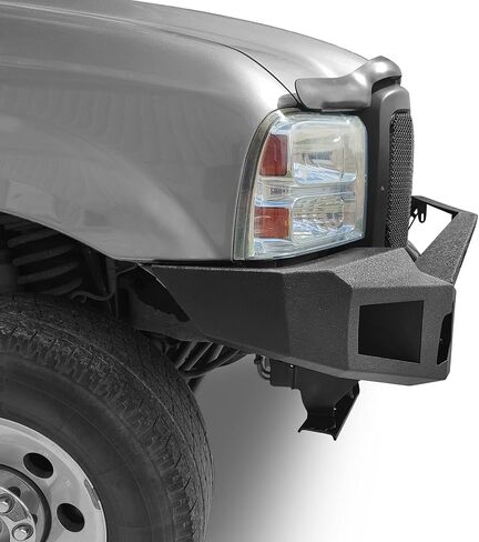 Hooke Road 05-07 F250 F350 Front Bumper w/Winch Plate & LED Lights for 2005 2006 2007 Ford F-250 & F-350 Truck, Solid Steel Full Width Aftermarket Bumper in Saudi Arabia