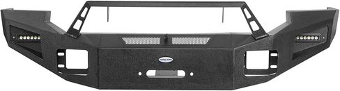 Hooke Road 05-07 F250 F350 Front Bumper w/Winch Plate & LED Lights for 2005 2006 2007 Ford F-250 & F-350 Truck, Solid Steel Full Width Aftermarket Bumper in Saudi Arabia