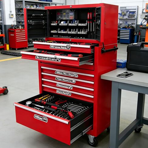 ملصقات صندوق الأدوات المغناطيسية - 15 عبوة، ملصقات صندوق الأدوات المغناطيسية القابلة لإعادة الاستخدام مناسبة لتنظيم المرآب وخزائن الأدوات والعربات الميكانيكية in Kuwait