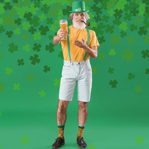 Funtery 12 Pairs St. Patrick's Day Easter Socks for Women Men Heart Shamrocks St Patrick's Day Gifts for Coworkers Friends in Saudi Arabia