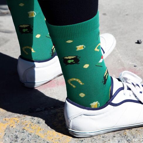 Funtery 12 Pairs St. Patrick's Day Easter Socks for Women Men Heart Shamrocks St Patrick's Day Gifts for Coworkers Friends in Saudi Arabia