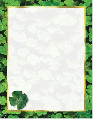 أوراق حدود يوم القديس باتريك من PaperDirect Lucky Leprechaun، Leprechaun، وعاء من الذهب، وتصميم قوس قزح، 8.5 × 11، خالية من الأحماض، مثالية للدعوات، والنشرات، والحروف، والملصقات، والبطاقات، 25 ورقة in Saudi Arabia