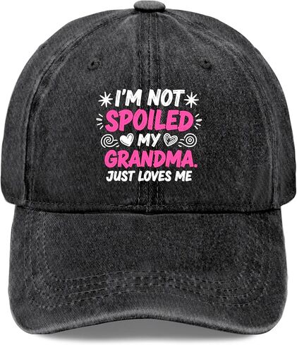 قبعة I'm NOT Spoil My-Grandma JUST Loves ME للرجال العتيق المغسول in Saudi Arabia