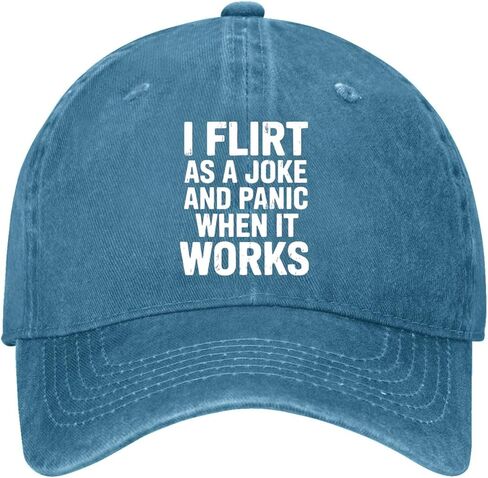 I Flirt As A Joke and Panic When It Works Hat for Womens Trendy Washed in Saudi Arabia