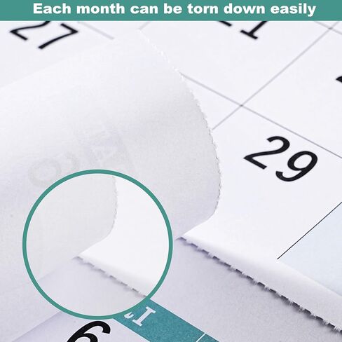 2024 Wall Calendar - 12 Monthly Wall Calendar 2024, 12" x 17", Jan. 2024 - Dec. 2024, Vertical Layout Hanging Calendar, Sturdy Twin-Wire Binding, Hanging Hook, Large Blocks and Julian Dates in Kuwait