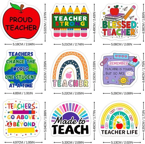 SigyoJeom 200PCS Teacher Stickers, Waterproof Vinyl Stickers for Water Bottle Laptop Planner Journal, Bulk Teacher Appreciation Gifts for Staff Students Educators in Kuwait