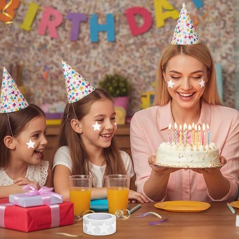 بكرة ملصقات النجوم البيضاء، 500 قطعة من ملصقات النجوم الصغيرة مقاس 1 بوصة ملصقات نجوم ذاتية اللصق، ملصقات نجوم قابلة للإزالة مقاومة للماء لمكافأة الأطفال والحرف التجارية للمعلمين in Kuwait