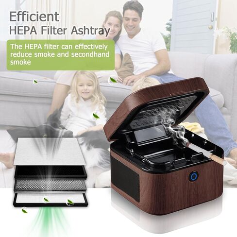 منفضة سجائر متعددة الوظائف بدون دخان مع فلتر HEPA، منفضة سجائر محمولة قابلة لإعادة الشحن لسيارة المكتب وغرفة المنزل in Kuwait