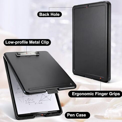 SHENLIU 7 Pcs Clipboard with Storage Bulks, 9.5 x 13.5 Inch Black Plastic Foldable Nursing Clipboard with Low Profile Clip for Home Office Utility Medical Personnel Large Capacity in Saudi Arabia