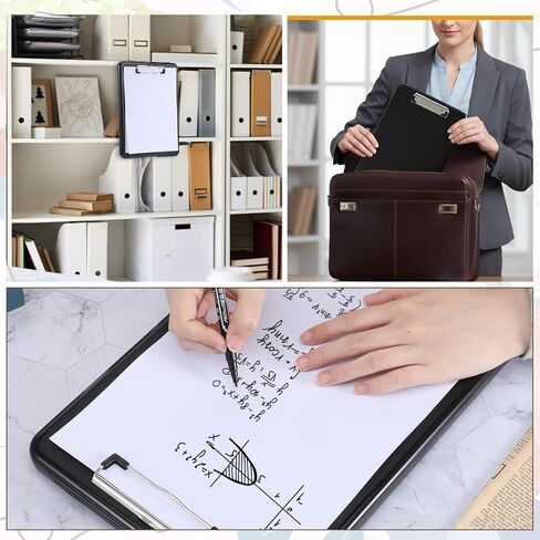 SHENLIU 7 Pcs Clipboard with Storage Bulks, 9.5 x 13.5 Inch Black Plastic Foldable Nursing Clipboard with Low Profile Clip for Home Office Utility Medical Personnel Large Capacity in Saudi Arabia
