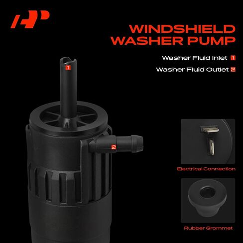 A-Premium Windshield Washer Pump Compatible with 1986-2019 Peterbilt conventional 370 series, 330 & 335 in Saudi Arabia