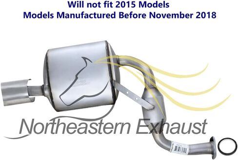 Northeastern Exhaust | Stainless Steel Rear Passenger Side Exhaust Muffler Compatible for Nissan Maxima 2009-2014 2016-2019 3.5L | Automotive Replacement Part | Free Gasket Included in Saudi Arabia