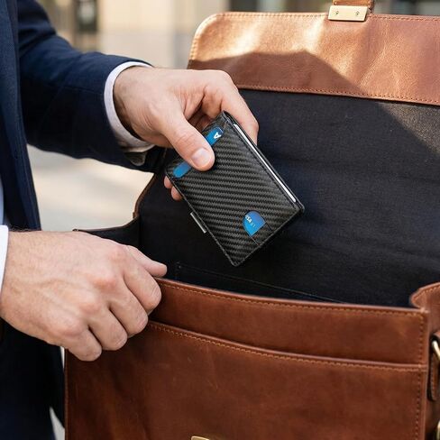 محفظة نحيفة للرجال RFID Blocking 11 حامل بطاقات محفظة جلدية للرجال مثالية للأفكار اليومية والهدايا in Saudi Arabia
