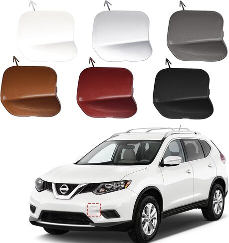 غطاء خطاف سحب المصد الأمامي من TOPUS لسيارة Nissan X-Trail T32 Rogue 2014 2015 2016 غطاء وصلة قطر العين 622A0-4CL0A 622A0-4BA1A (رمادي، جانب الركاب الأيمن) in Saudi Arabia