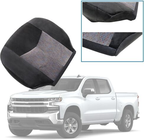 SecosAutoparts سائق الجانب السفلي من القماش غطاء مقعد بديل رمادي داكن متوافق مع تشيفي سيلفرادو LS LT Z71 2003 2004 2005 2006 2007 in Saudi Arabia