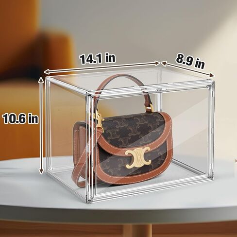 2 حزمة، 1 قطعة منظم تخزين المحفظة 1 قطعة XX-Large طويل القامة صندوق تخزين الاكريليك حقيبة عرض حقيبة خزانة صناديق تخزين للأحذية، والأحذية، وحقيبة كبيرة، وحقيبة الظهر، والمقتنيات، ومستحضرات التجميل in Kuwait