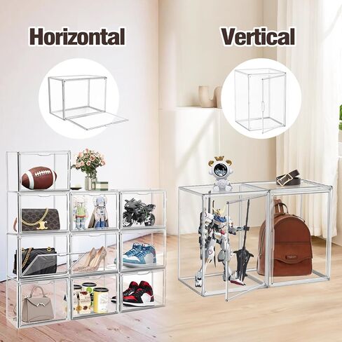2 حزمة، 1 قطعة منظم تخزين المحفظة 1 قطعة XX-Large طويل القامة صندوق تخزين الاكريليك حقيبة عرض حقيبة خزانة صناديق تخزين للأحذية، والأحذية، وحقيبة كبيرة، وحقيبة الظهر، والمقتنيات، ومستحضرات التجميل in Kuwait