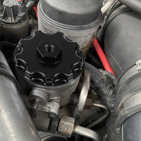Fuel Filter Cap With Fuel Pressure Port Fit for 2003-2007 Ford F250 F350 F450 F550 Super Duty International 6.0L Diesel Black in Saudi Arabia