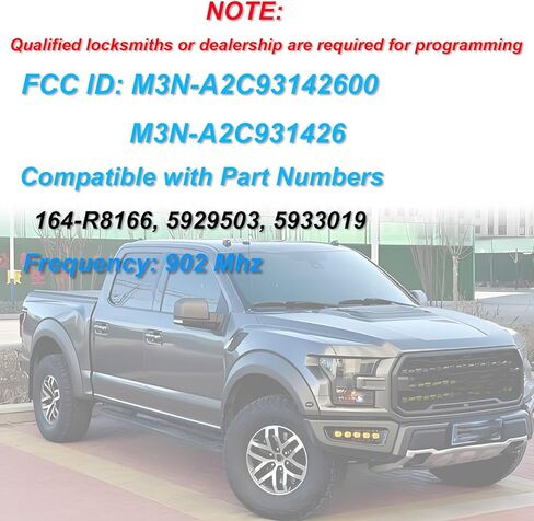 مفتاح فوب بديل مناسب لفورد F150/F-150 2018-2022 F250/F-250/F350/F-350 2017-2022 F450/F550/F-150، رابتور 2019-2022 برونكو 2021 دخول السيارة الذكية بدون مفتاح التردد عن بعد: 902 ميجا هرتز in Saudi Arabia