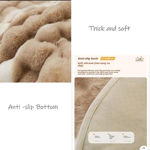 Couch Cover for Dogs, Rabbit Plush Sofa Cover Pet-Friendly Sofa Protector - Washable, Anti-Slip Furniture Protector Pad for Sectional & Couches (Gray, 35" x 70") in Saudi Arabia