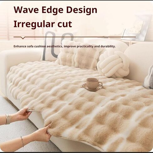 Couch Cover for Dogs, Rabbit Plush Sofa Cover Pet-Friendly Sofa Protector - Washable, Anti-Slip Furniture Protector Pad for Sectional & Couches (Gray, 35" x 70") in Saudi Arabia