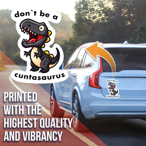 Ad Astra Graphics Don't Be A Cuntasaurus Dinosaur مغناطيس مزخرف - مضحك، مبتذل، لطيف - فينيل أسود - 5 بوصات × 2.5 بوصة - عدد واحد in Kuwait