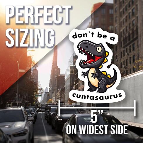 Ad Astra Graphics Don't Be A Cuntasaurus Dinosaur مغناطيس مزخرف - مضحك، مبتذل، لطيف - فينيل أسود - 5 بوصات × 2.5 بوصة - عدد واحد in Kuwait