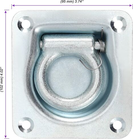 JOIKIT 6 Pack Recessed D-Ring Tie Down Anchors, Heavy Duty Galvanized Steel Flush Mount D-Rings, 6000 lbs Capacity, Recessed Pan Fitting D-Rings for Truck, Trailer, Deliveries in Saudi Arabia