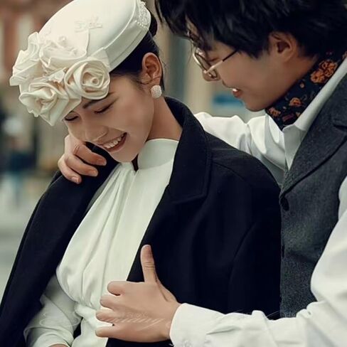 قبعات الكنيسة للنساء، قطع زينة بيضاء للحفلات، قبعة زفاف مزينة بزهرة الساتان والدانتيل 2025 in Kuwait