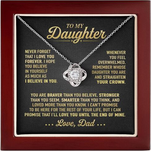 Fa Gifts To My Daughter Necklace from Dad – Meaningful Jewelry Gift with Message Card & Box | Birthday, Graduation, Christmas, or Valentine’s Day Gift for Daughter from Father in Saudi Arabia