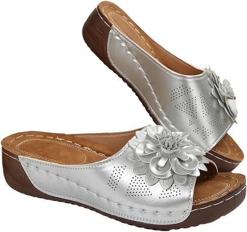 المرأة صندل خشبي 2026 زهرة الصيف متأنق شقة المفتوحة تو أحذية منصة عادية بوهو الانزلاق على الشاطئ المشي الصنادل in Kuwait