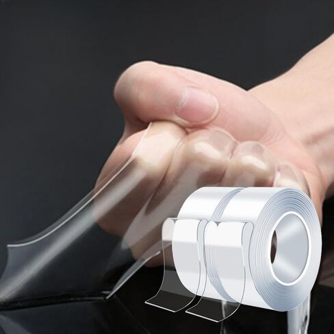 Double Sided Tape 3.3FT 2in Heavy Duty Clear Nano Removable Tape Strong Adhesive Mounting Tape for Poster Carpet Household (0.5mm,2cm,1m) in Saudi Arabia