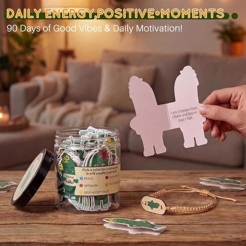 MEBRUDY 90 بطاقة تأكيد المخلل الإيجابية مع NFC، هدايا عيد الفصح الفيل الأبيض للمراهقات والنساء والبالغين والأم والمعلمين والأخوات والأصدقاء، فتاة في سن المراهقة لطيف الاشياء العصرية in Kuwait