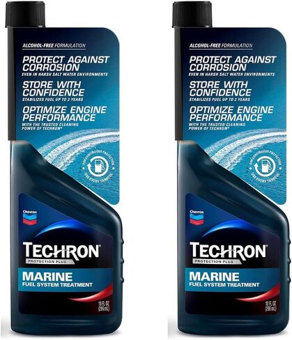 Chevron Techron Marine Fuel System Cleaner & Stabilizer 10 oz – Gasoline Engine Deposit Remover | Ethanol Protection | Carburetor & Injector Cleaner | 2 Pack in Saudi Arabia