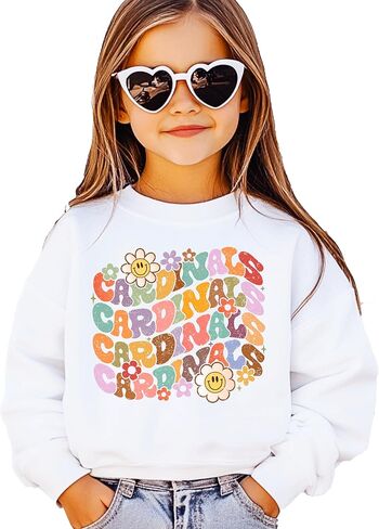 Olive Loves Apple Retro Cardinals Sweatshirt School Pride Sweater for Adults and Teens in Saudi Arabia