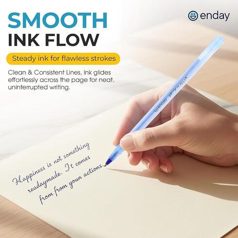 Enday Pens Ballpoint (60 Pack) 30 Blue & 30 Black Pens, Ink Pens Bulk, Medium Point 1.0mm, Smooth Writing Ballpoint Pens, Comfortable Grip Ball Point Pens Black, Quick Dry Ink. in Saudi Arabia