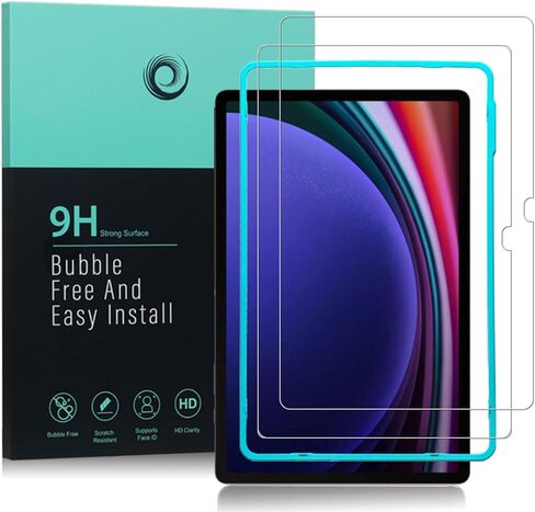 واقي شاشة Ibywind لهاتف Samsung Galaxy Tab S9+/S9 Plus/ S9 FE+(12.4 بوصة)، مع قطعتين من الزجاج المقوى [قارئ بصمات الأصابع، سهل التركيب] in Kuwait