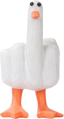 Funny Duck Decor, Cute Statue,White Resin Decoration, Parody Stress Relieving Home Item, Creative Bookshelf, Office Desk Ornament, for Best Friends in Saudi Arabia