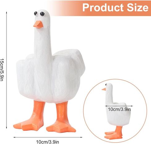 Funny Duck Decor, Cute Statue,White Resin Decoration, Parody Stress Relieving Home Item, Creative Bookshelf, Office Desk Ornament, for Best Friends in Saudi Arabia