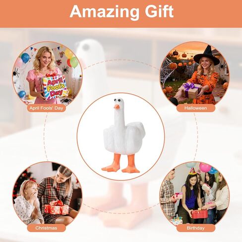 Funny Duck Decor, Cute Statue,White Resin Decoration, Parody Stress Relieving Home Item, Creative Bookshelf, Office Desk Ornament, for Best Friends in Saudi Arabia