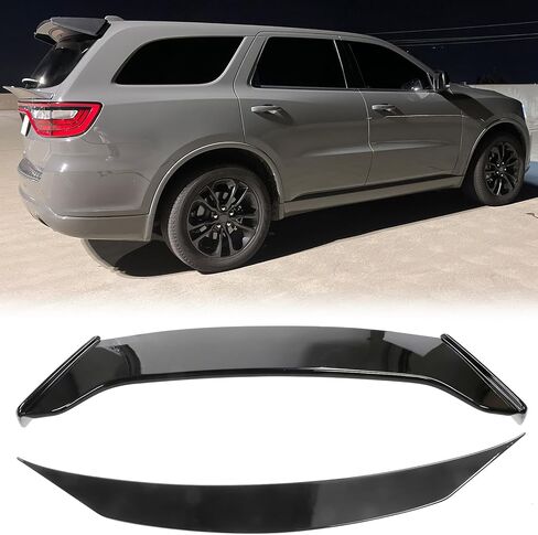 FREEMOTOR802 Compatible with 2021-2025 Dodge Durango (Except SRT) Trunk Spoiler + Roof Spoiler, ABS Gloss Black Duckbill Style Rear Middle Trunk Tail Lip & IKON Style Roof Spoiler Wing in Saudi Arabia