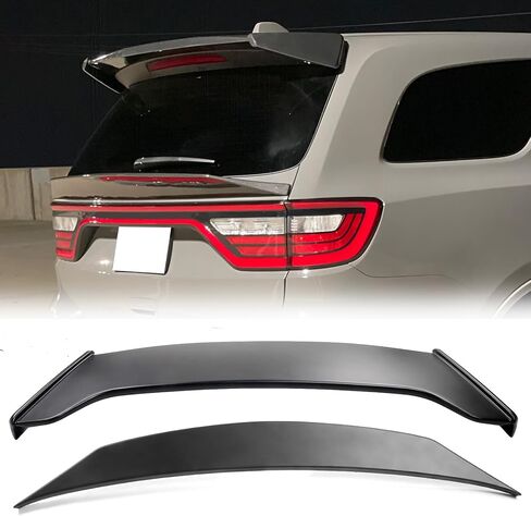 FREEMOTOR802 Compatible with 2021-2025 Dodge Durango (Except SRT) Trunk Spoiler + Roof Spoiler, ABS Gloss Black Duckbill Style Rear Middle Trunk Tail Lip & IKON Style Roof Spoiler Wing in Saudi Arabia