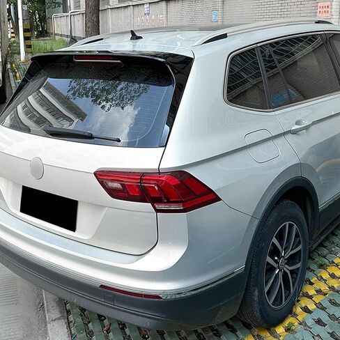 جناح خلفي للسقف وجناح جانبي لجناح النافذة الخلفية متوافق مع VW Tiguan MK2 R-Line 2017 2018 2019 2020 2021 2022 2023 فاصل سبويلر خلفي للسيارة، أسود لامع in Kuwait