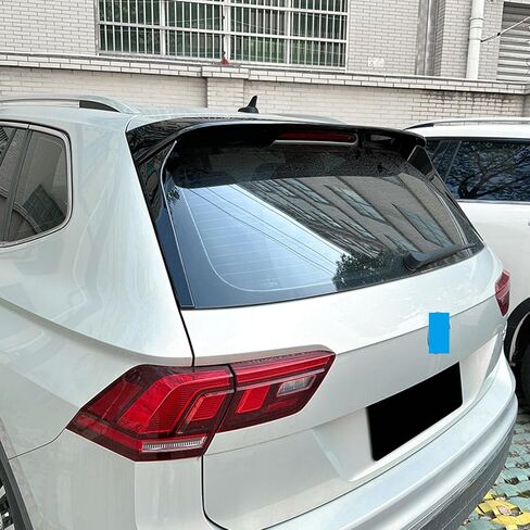 جناح خلفي للسقف وجناح جانبي لجناح النافذة الخلفية متوافق مع VW Tiguan MK2 R-Line 2017 2018 2019 2020 2021 2022 2023 فاصل سبويلر خلفي للسيارة، أسود لامع in Kuwait