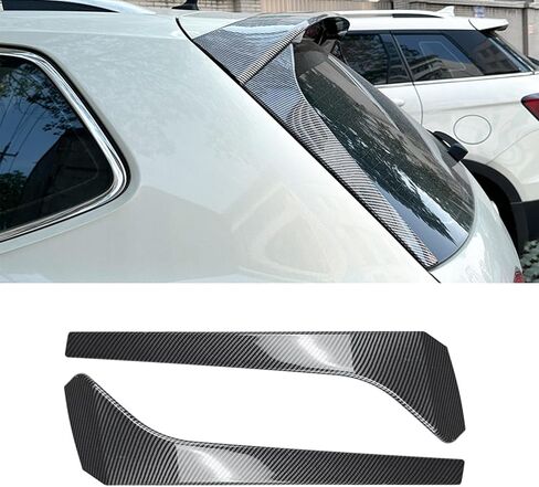 جناح خلفي للسقف وجناح جانبي لجناح النافذة الخلفية متوافق مع VW Tiguan MK2 R-Line 2017 2018 2019 2020 2021 2022 2023 فاصل سبويلر خلفي للسيارة، أسود لامع in Kuwait