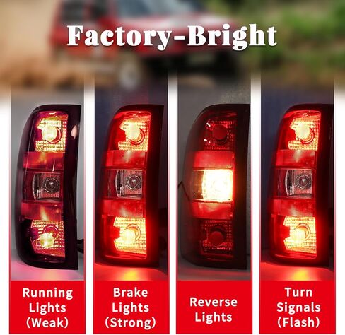مجموعة مصابيح الذيل متوافقة مع 2007-2013 Chevy Silverado 1500/2500HD/3500HD & 2007-2014 GMC Sierra 3500HD بدون مصابيح وحزام أسلاك، جانب السائق والراكب in Kuwait