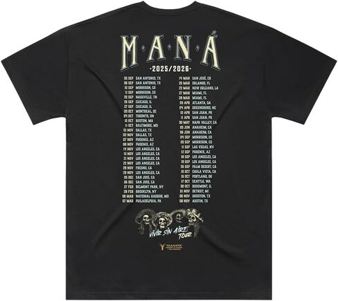 تي شيرت MANÁ Official Tour Vivir Sin Aire Skeleton in Kuwait