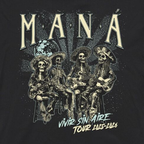 تي شيرت MANÁ Official Tour Vivir Sin Aire Skeleton in Kuwait